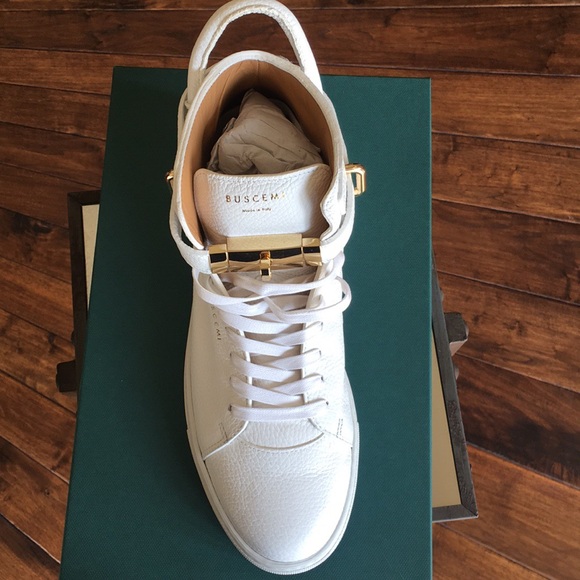 Buscemi 100MM White/Gold Sneakers (Sz 44/US 11) - Picture 2 of 5